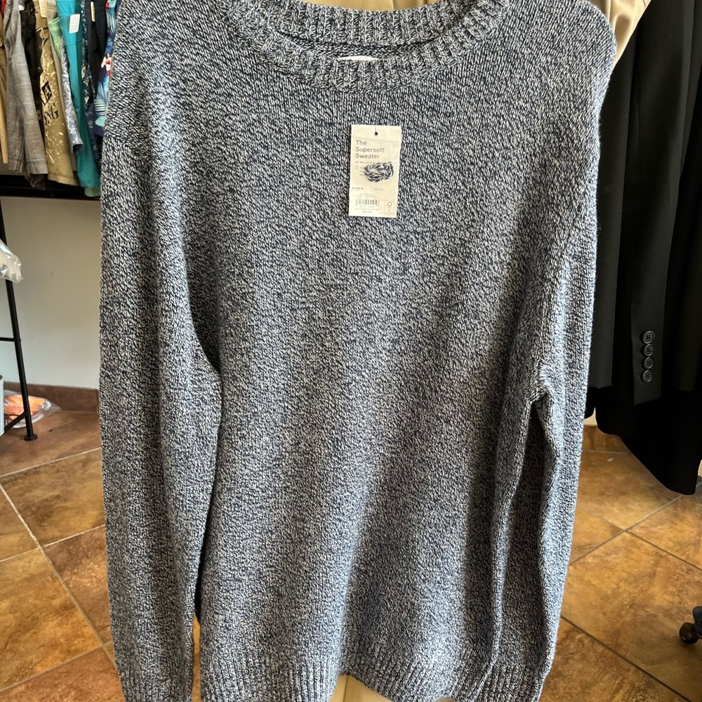 Sonoma Blue and White Supersoft Sweater XXL